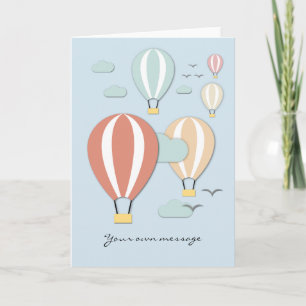 Luftballonger Papercut Stil Tack Kort