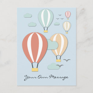 Luftballonger Papercut Stil Vykort