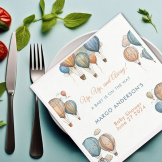 Luftballonger Pastel Boy Travel Baby Shower Pappersservett