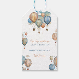 Luftballonger Pastel Boy Travel Baby Shower Presentetikett
