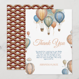 Luftballonger Pastel Boy Travel Baby Shower Tack Kort