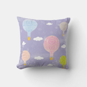Luftballonger Pastel Lila Rosa Blue Peach Kudde