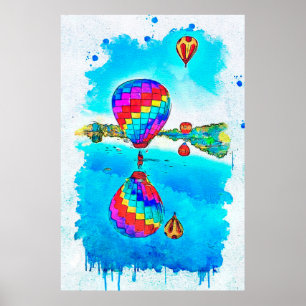 Luftballonger under flygning poster