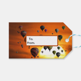 Luftballonger under flygning presentetikett