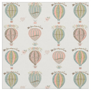 Luftballonger vintageblommigt tyg