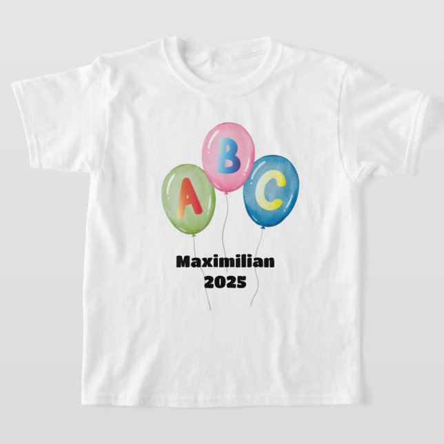 Luftballons ABC bunt - Schulkind 2026 | T Shirt (Laydown)