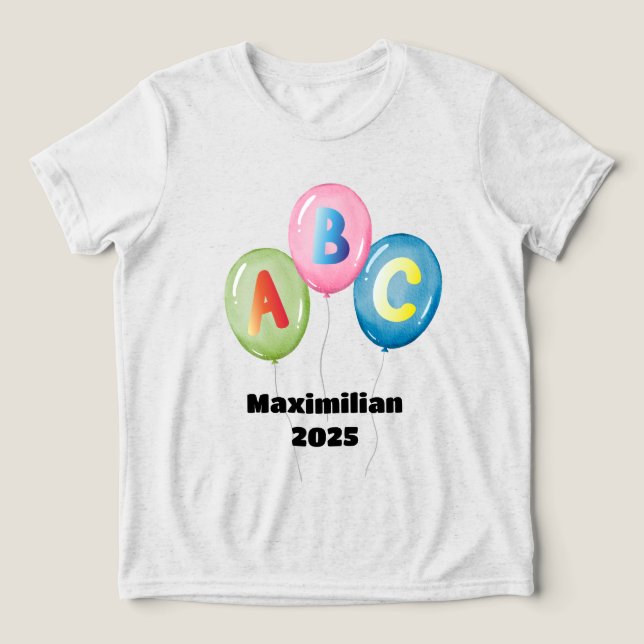 Luftballons ABC bunt - Schulkind 2026 | T Shirt (Design Framsida)