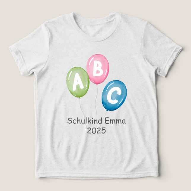 Luftballons ABC - Schulkind 2026 | T Shirt (Design Framsida)