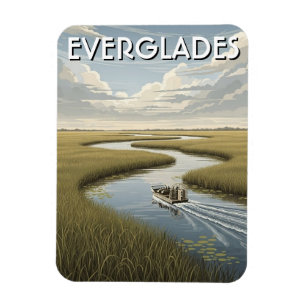 Luftbåtsalligator Everglades nationalpark Florida Magnet