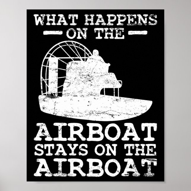 Luftbåtsbåtkapten Båtturer Vintage  Poster (Framsidan)