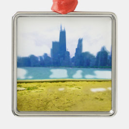 Luftbättrad Chicago Julgransprydnad Metall