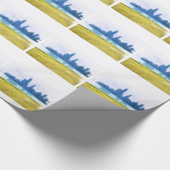 Luftborstade Chicagoska skyskrapor Presentpapper (Hörn)