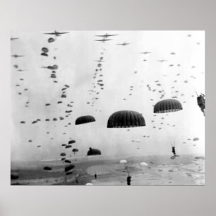 Luftburen beskickning under målning WW2 Poster
