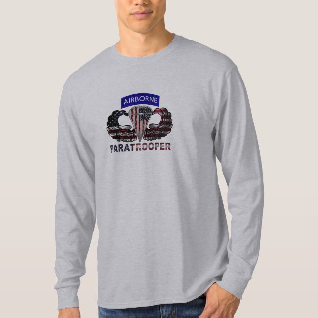 Luftburen fallskärmsjägare  t shirt (Framsida)