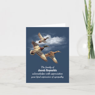 Luftburen Mallard Ankor Tack Sympathy Kort