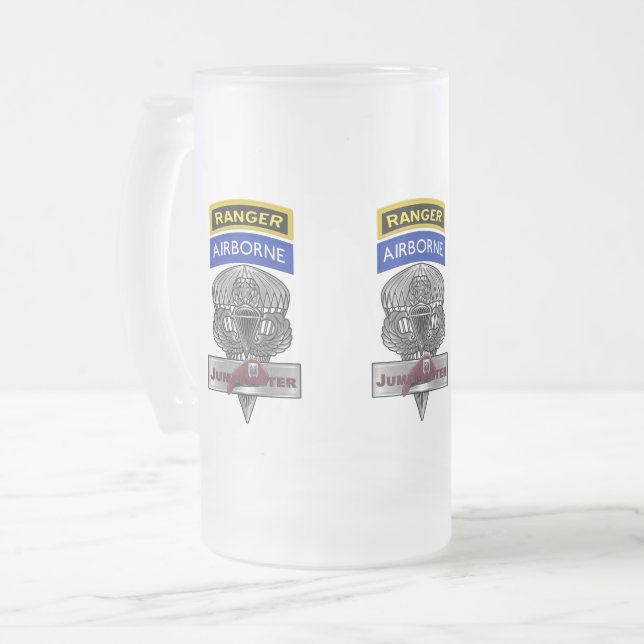 Luftburen Ranger Jumpmaster Minnesmärke Frostat Ölglas (Framsida vänster)