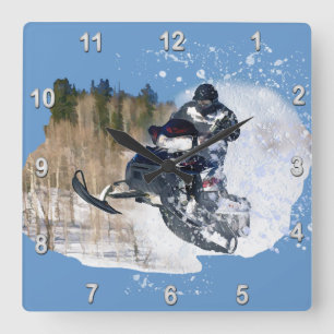 Luftburen Snowmobile Fyrkantig Klocka