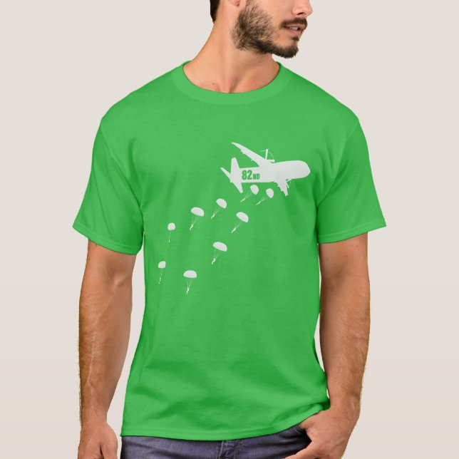 Luftburna 82ND Plan Hopp vän T Shirt (Framsida)