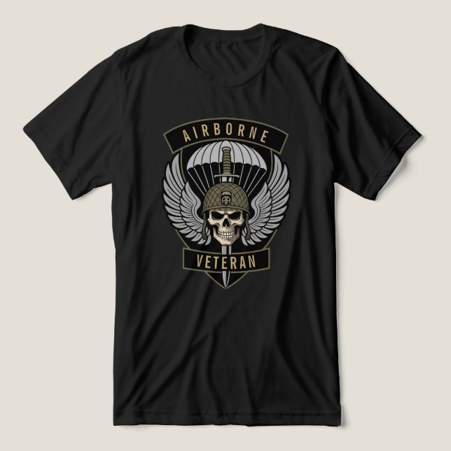 Luftburna veteran elit fallskärmsjägare  t shirt (Design Framsida)