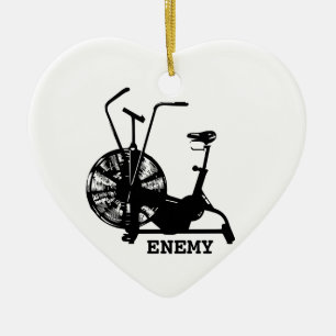 Luftcykelfiende - svart Silhouette Julgransprydnad Keramik