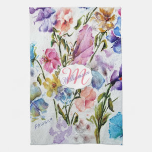 LUFTFART OCH WHIMISKT BLOMMÖNSTER KÖKSHANDDUK