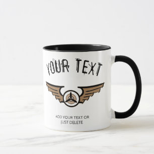 Luftfartsbricka. Tanken på en pilot. Mall Mugg