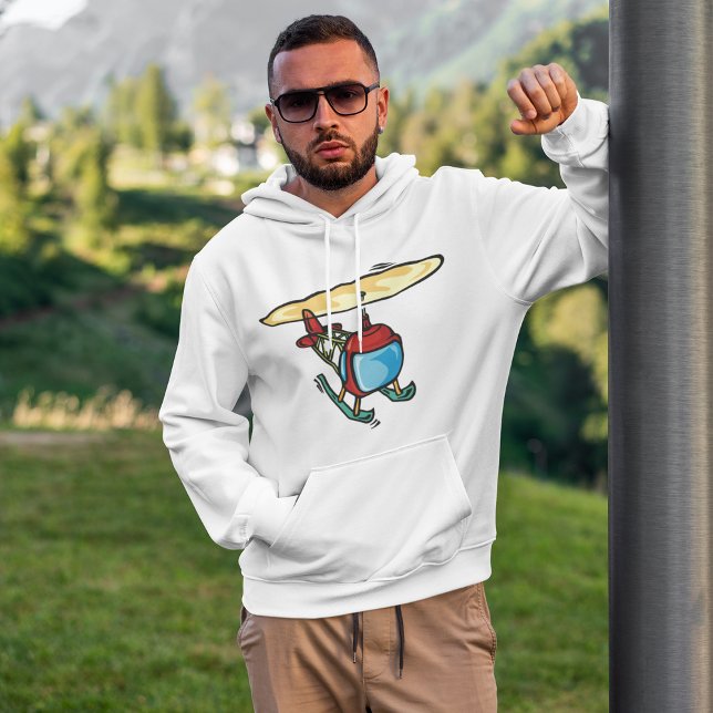 Luftfartsdesign för Cute Red Helicopter Roligt Hoodie (Skapare uppladdad)