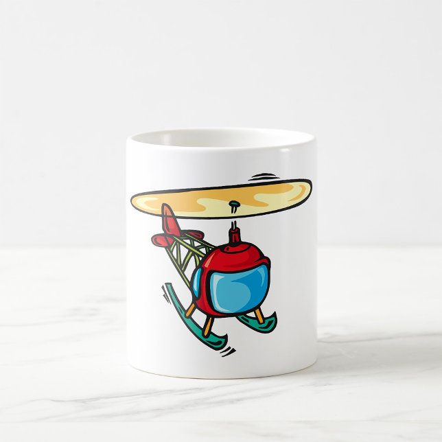Luftfartsdesign för Cute Red Helicopter Roligt Kaffemugg (Skapare uppladdad)