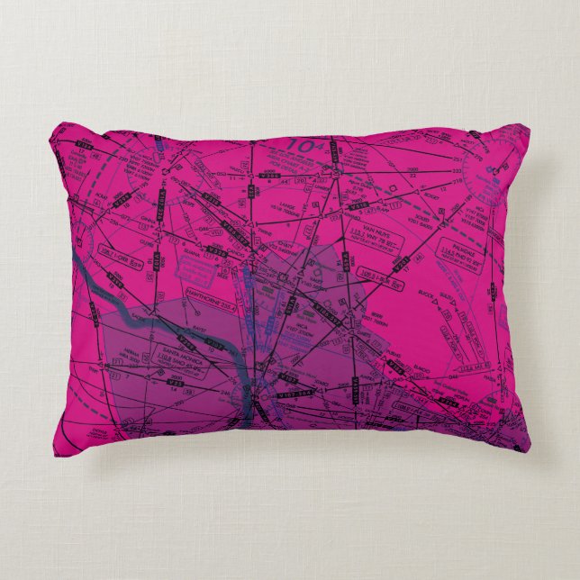 Luftfartsdiagram Prydnadskudde (Framsidan)