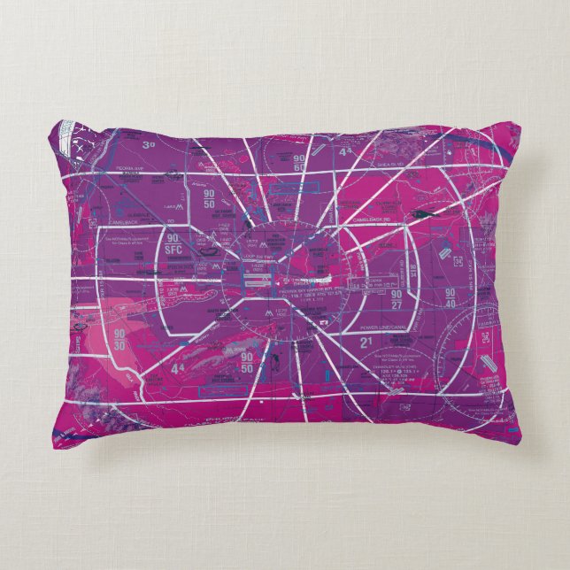 Luftfartsdiagram Prydnadskudde (Framsidan)