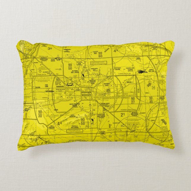 Luftfartsdiagram Prydnadskudde (Framsidan)