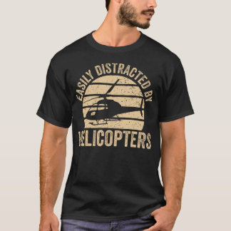 Luftfartshelikopterpilot lätt distrad av helikop t shirt