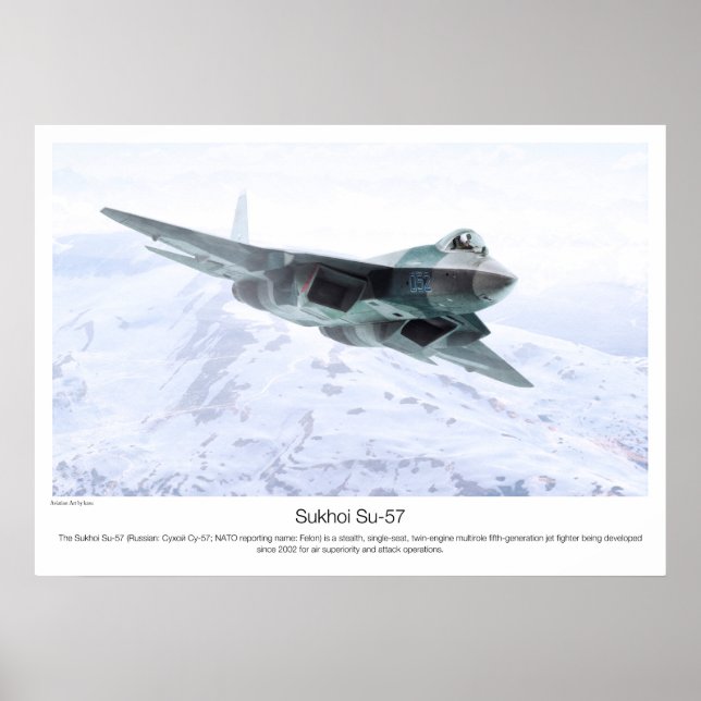 Luftfartskonst Poster "Su-57" (Framsidan)