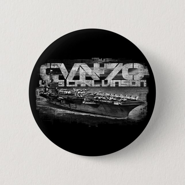 Luftfartyg Carl Vinson Round Button Button Knapp (Framsida)