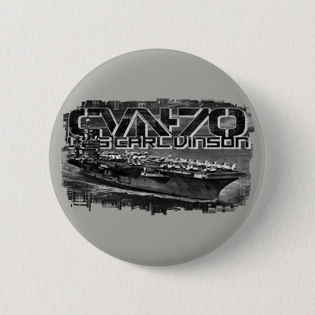 Luftfartyg Carl Vinson Round Button Button Knapp (Framsida)