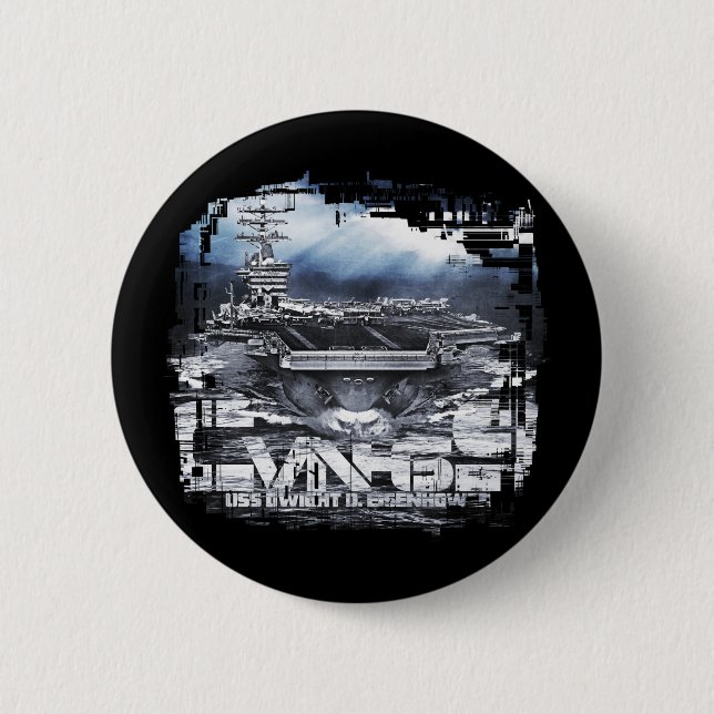 Luftfartyg Dwight D. Eisenhower Button Knapp (Framsida)