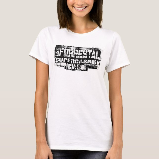 Luftfartyg Forrestal T-Shirt T-Shirt (Framsida)