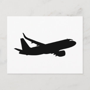 Luftfartyg Jet Liner Silhouette-flygdäck Vykort