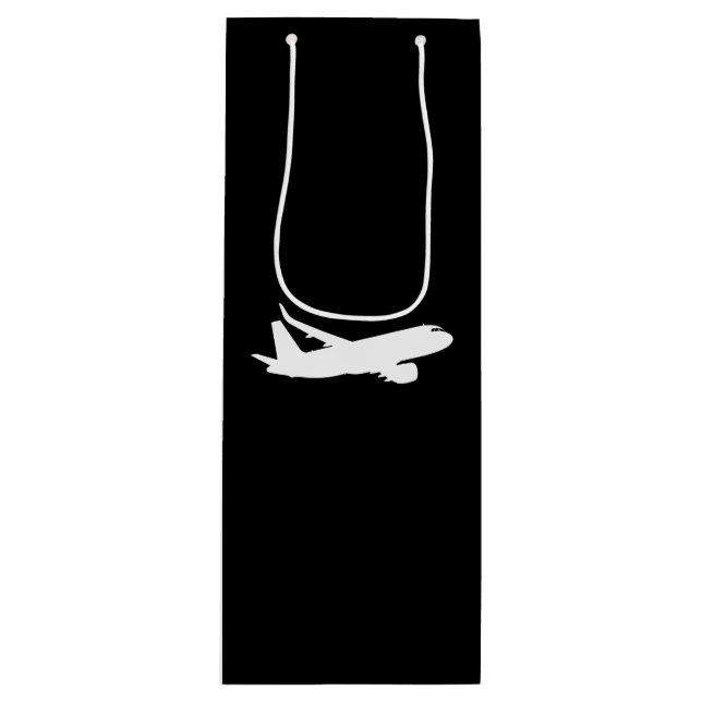 Luftfartyg Jet Liner Silhouette som flyger svart d (Framsidan)