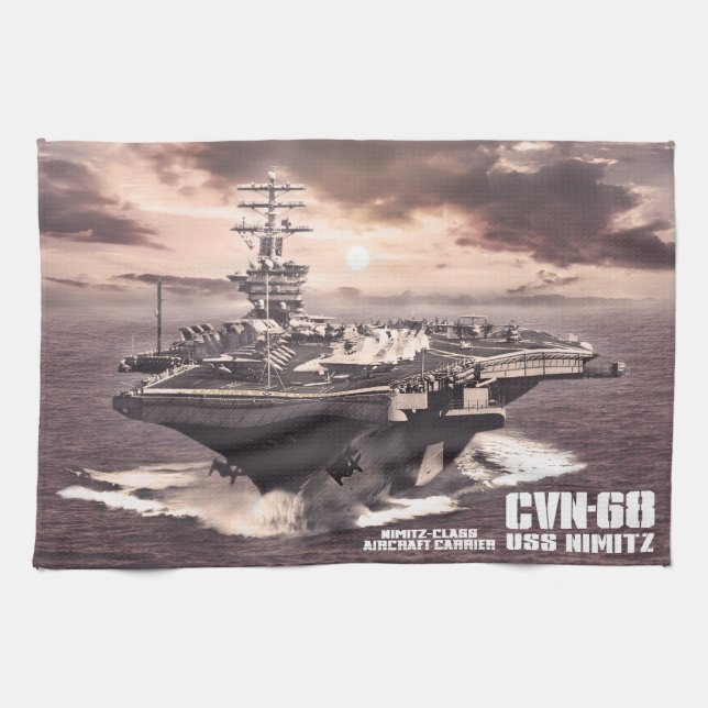 Luftfartyg Nimitz Dawsonsf kitchentowel Kökshandduk (Horisontell)