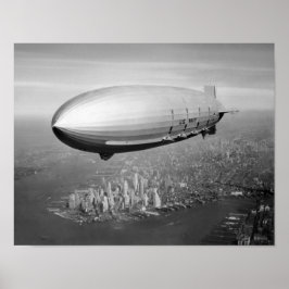 Luftfartyg som flyger över New York City Poster