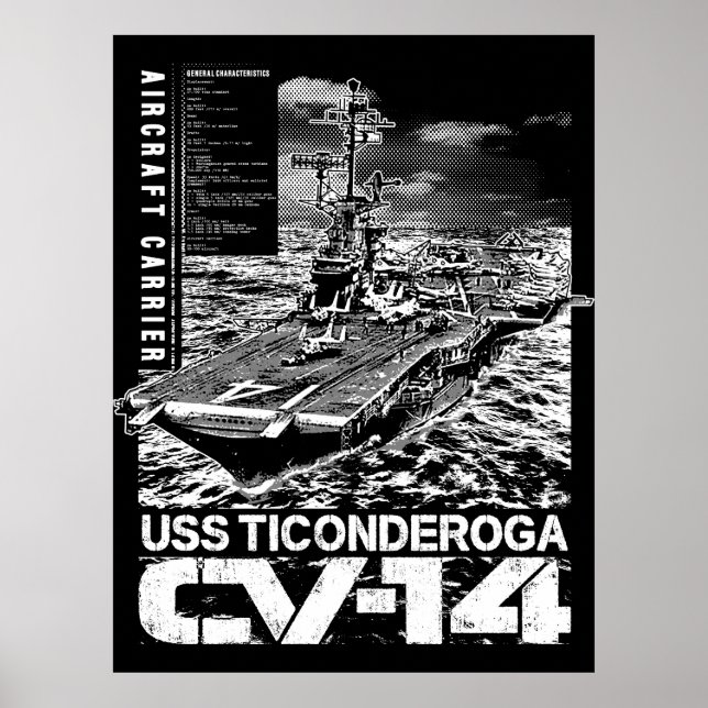 Luftfartyg Ticonderoga Poster Poster (Framsidan)