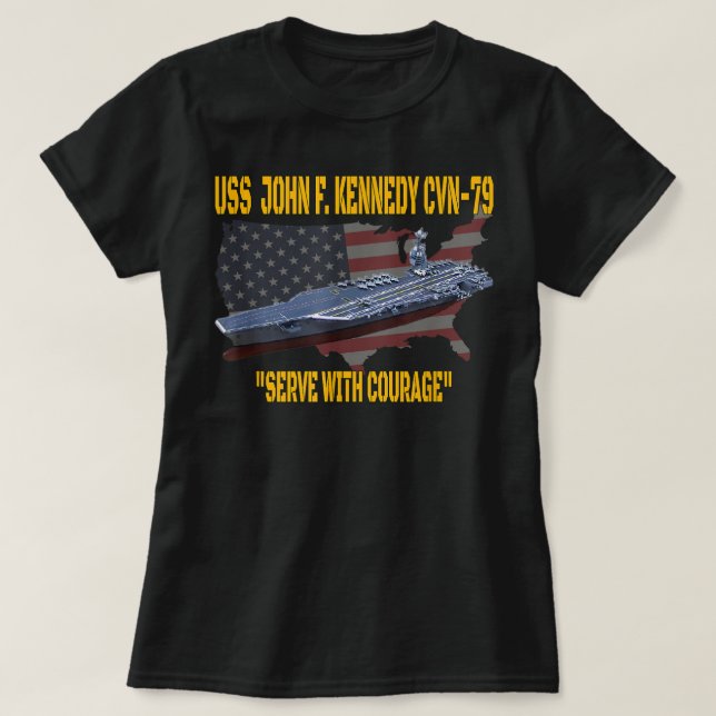 Luftfartyg USS John F. Kennedy CVN79 Veteran T Shirt (Design framsida)