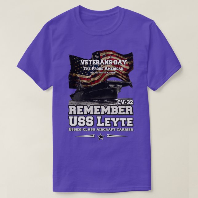 Luftfartyg USS Leyte CV32 T Shirt (Design framsida)