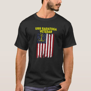 Luftfartyg USS Saratoga CV-60 CVA-60 Veteran T Shirt