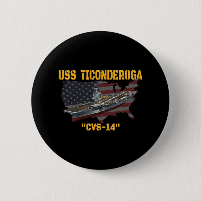 Luftfartyg Uss Ticonderoga Cvs-14 Veterans D Knapp (Framsida)