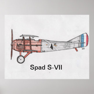 Luftfartyg WW1 Spad S-VII Poster