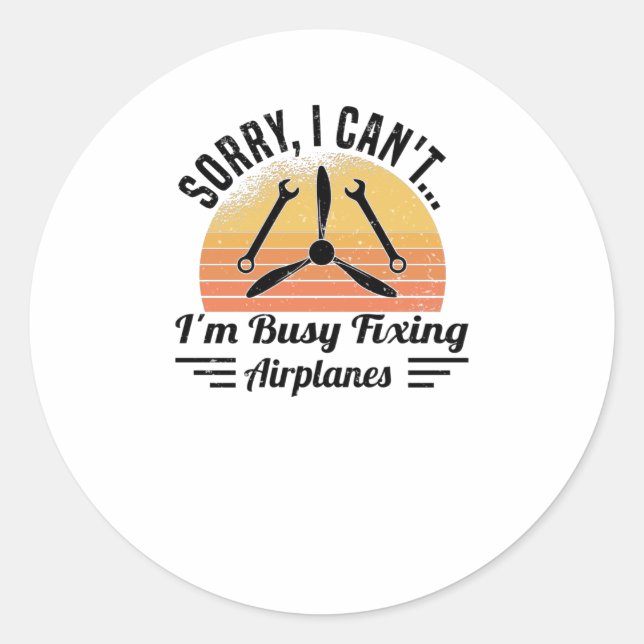 Luftfartygstekniker Ingenjör Runt Klistermärke (Framsida)