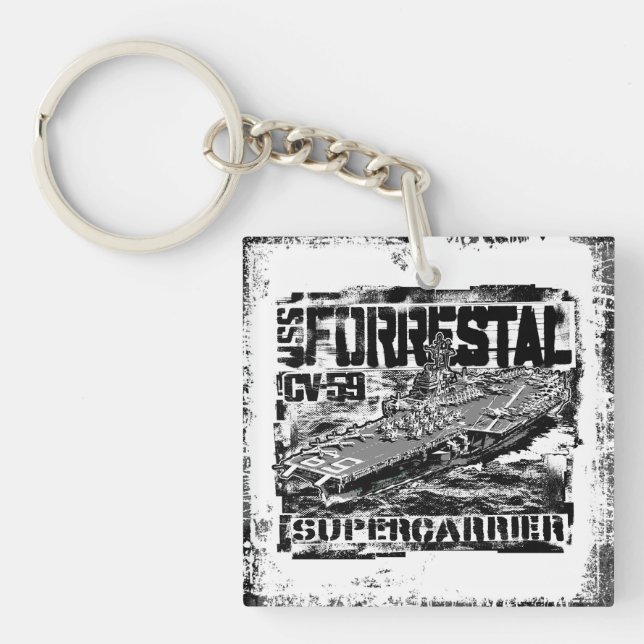 Luftfartygstransportör Forrestal Acrylic Keychain (Framsidan)