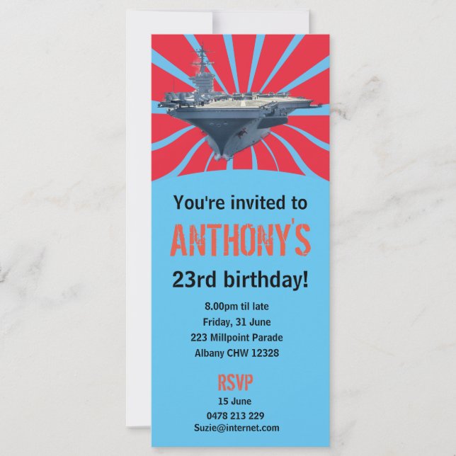 Luftfartygstransportör Inbjudningar (Framsida)